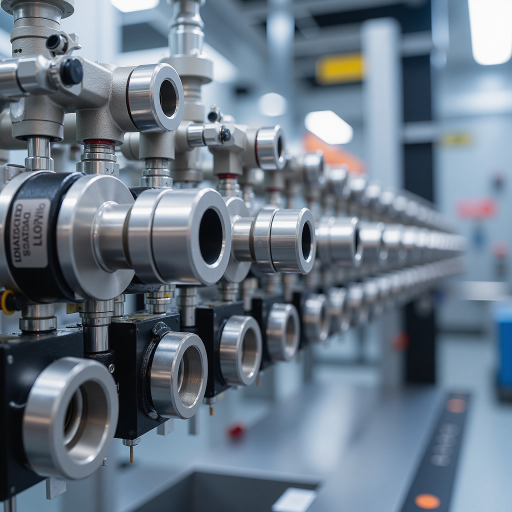 SCHOTT肖特产品展示，精密光学设备，工业制造用品，金属材质，整齐摆放