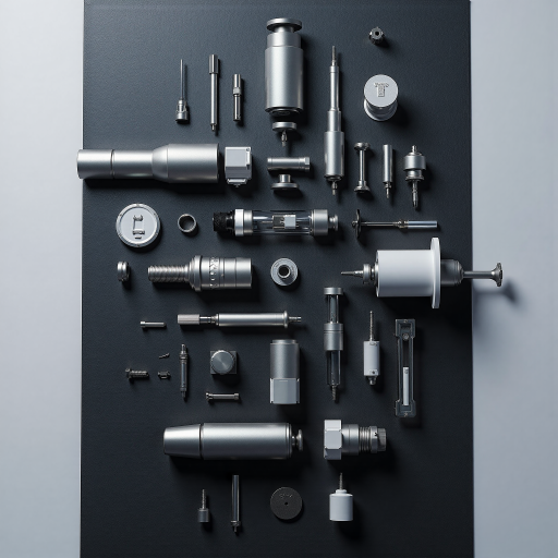 Nissei日精产品展示，精密机械配件，工业制造用品，金属材质，整齐摆放